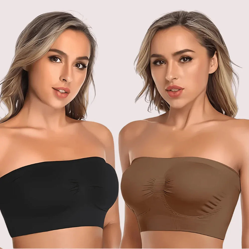 2-Pack of Non-Padded Strapless Tube Bras Veloura Intimate
