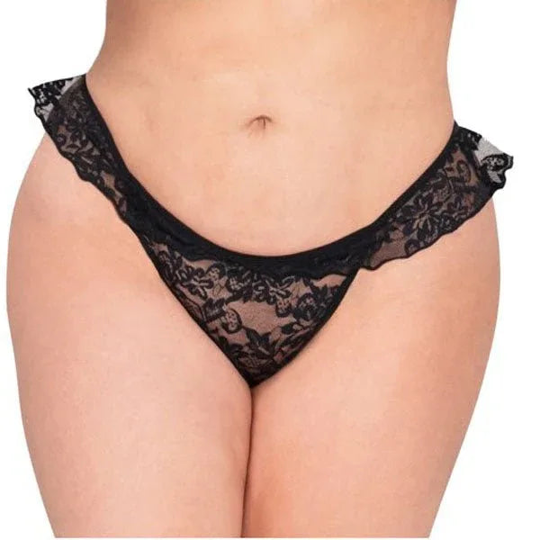 2 pack Sexy Lace Ruffled Thong Panties Veloura Intimate