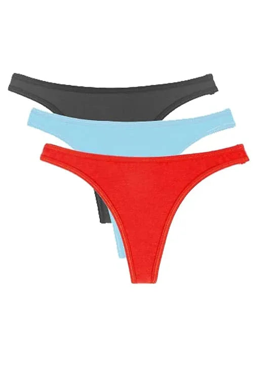 3-Pack Women's Everyday Thong Panty Set Veloura Intimate