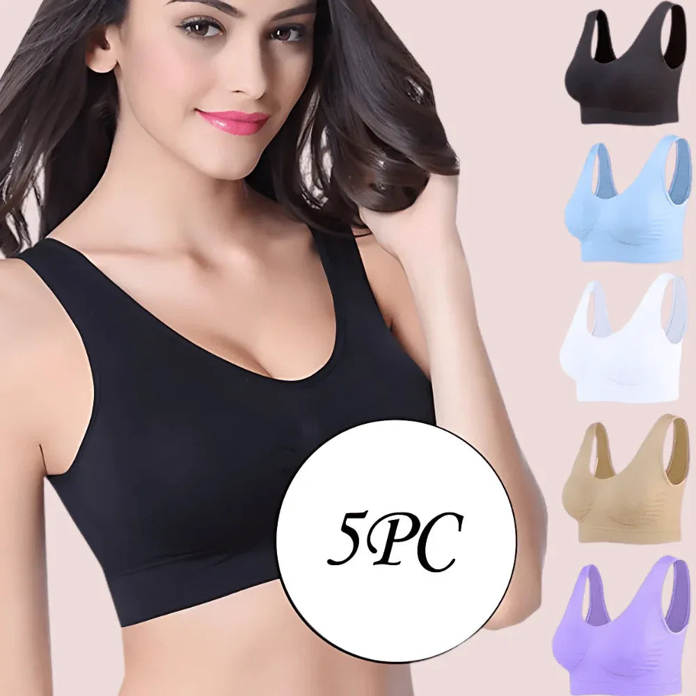 5 pack medium impact Comfort Sports Bras Veloura Intimate