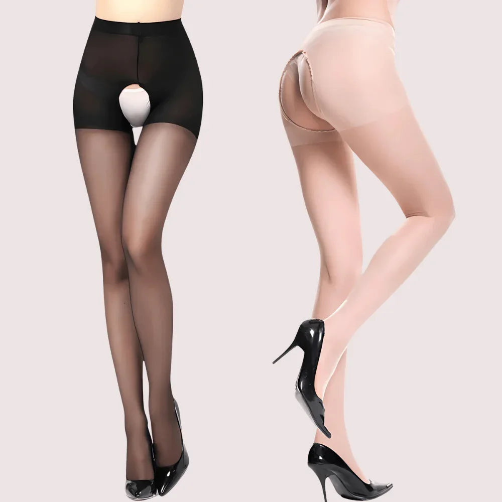 Allure Sheer Open-Crotch Tights – 2 Pack Veloura Intimate