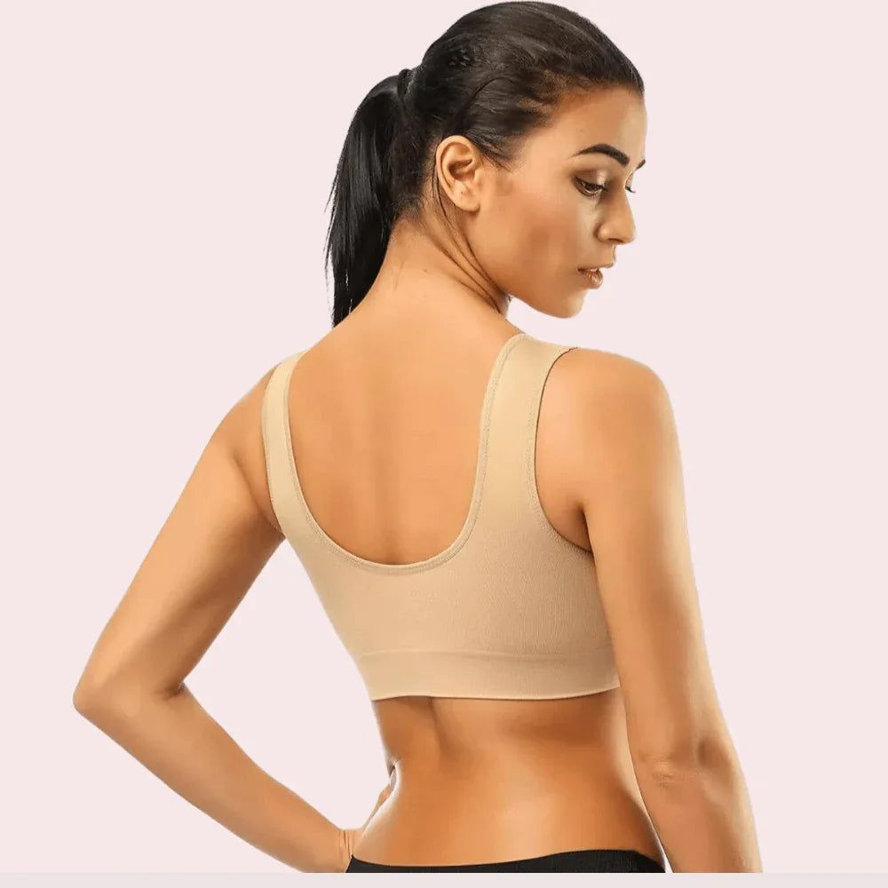 Beige Women's Ultimate Sports Bra for Yoga & Gym Veloura Intimate
