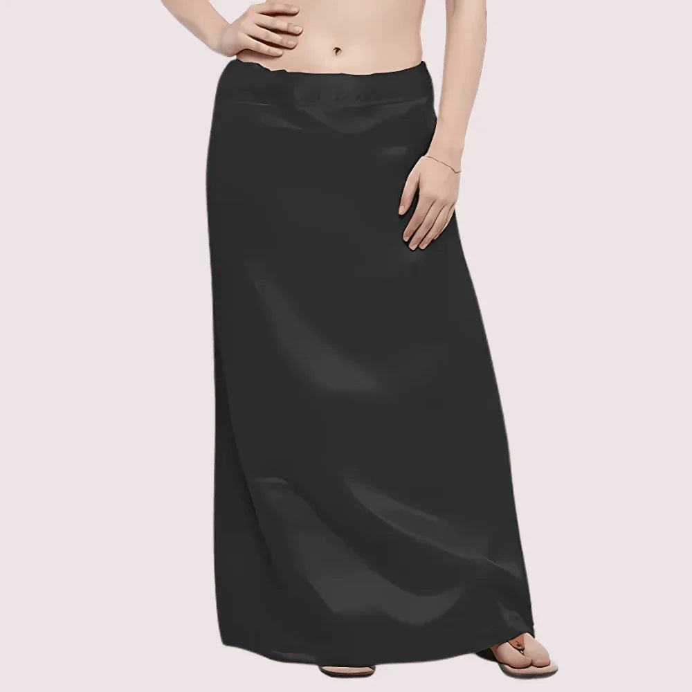 Black & Blue Satin Petticoat Combo (Free Size) Veloura Intimate
