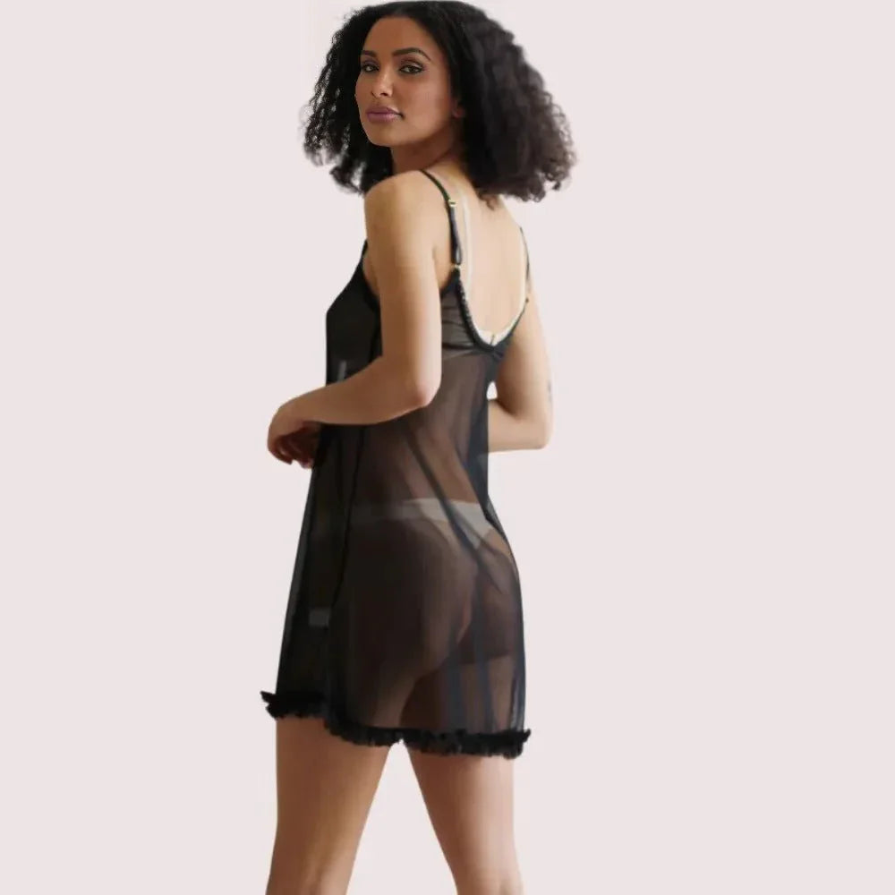 Black Enchanté Transparent Chemise – Plus Size Veloura Intimate