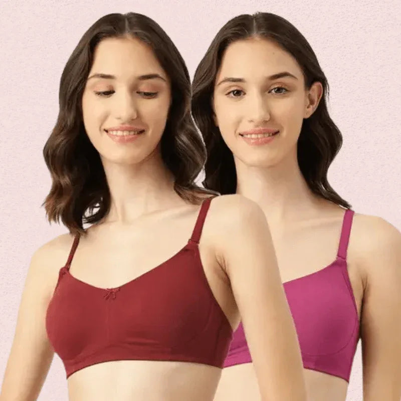 Breathable Cotton Non-Padded Bra – Women’s 2-Pack Veloura Intimate