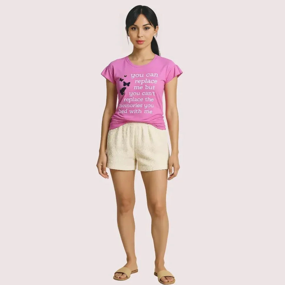 Butterfly Print Inspirational Graphic Tee - Pack of 2 Veloura Intimate