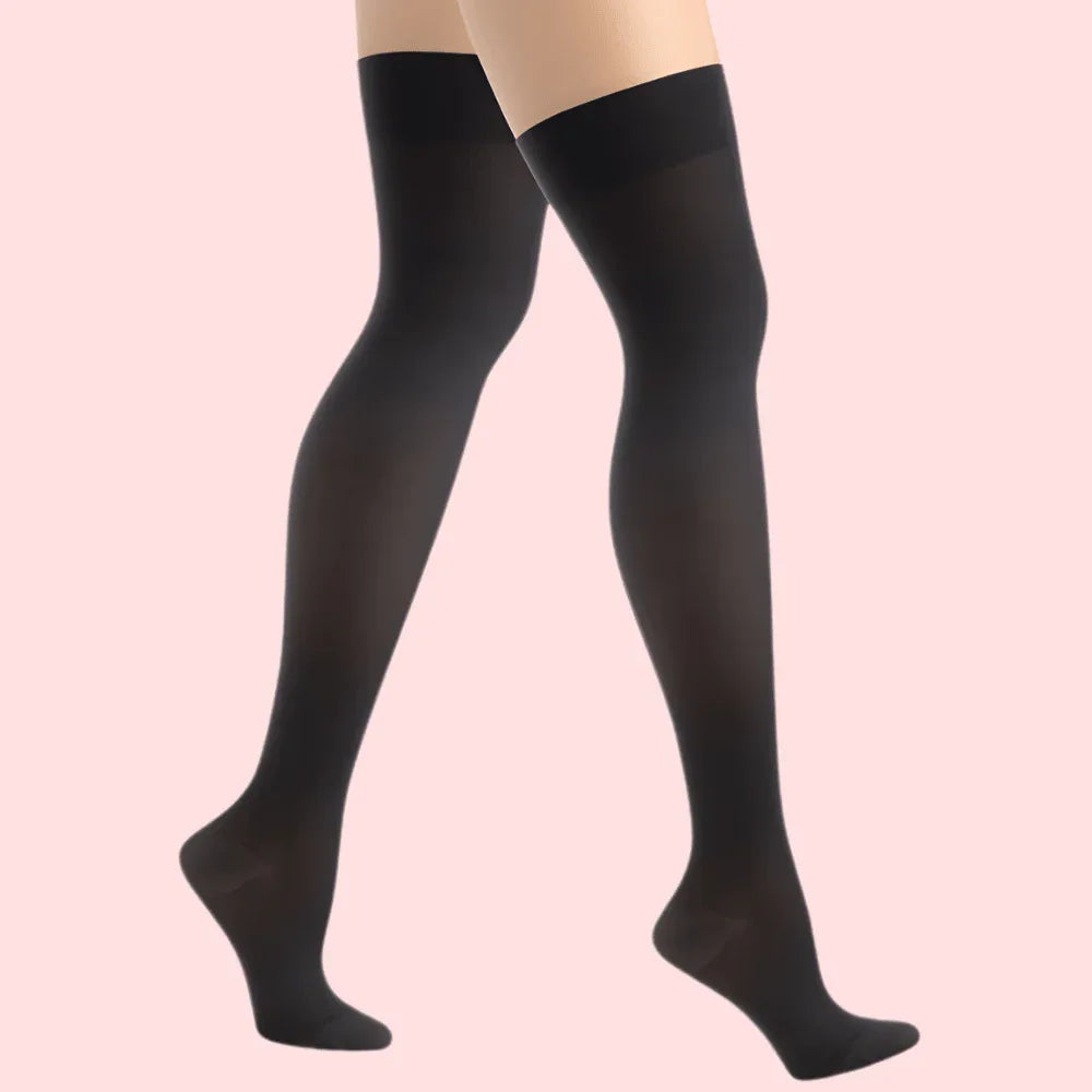 Classic Duo Thigh-High Stockings (Black + Nude) – Pack of 2 Veloura Intimate