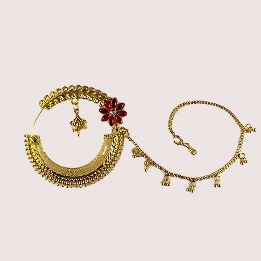 Classic Gold Plated Round Nath from Uttarakhand Veloura Intimate