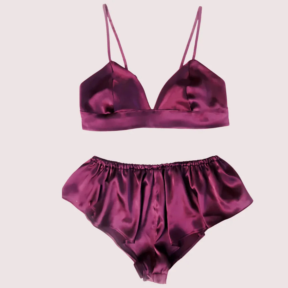 Classic Pure Silk Bra Set for Women Veloura Intimate