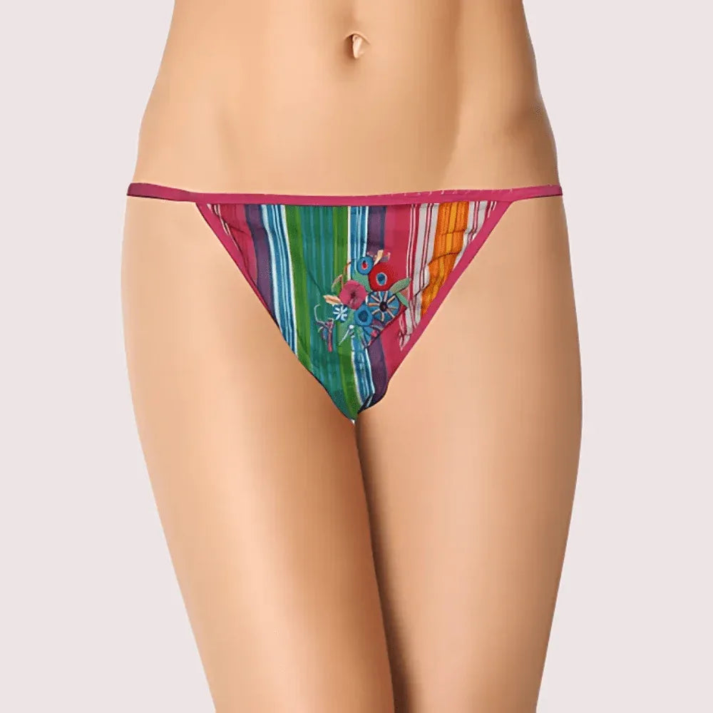 Cool Stripes N Flower Print G-String Thong Veloura Intimate