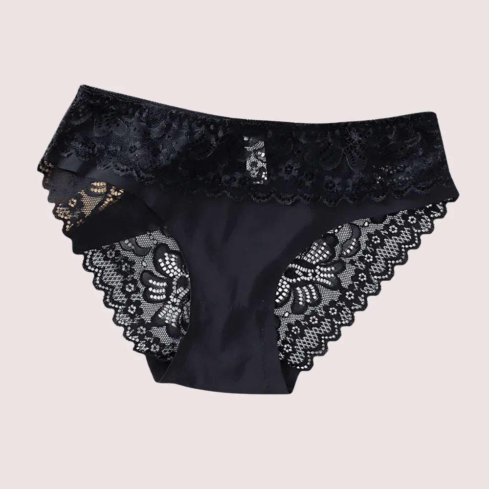 Crimson Elegance Lace Low-Waist Underwear Veloura Intimate