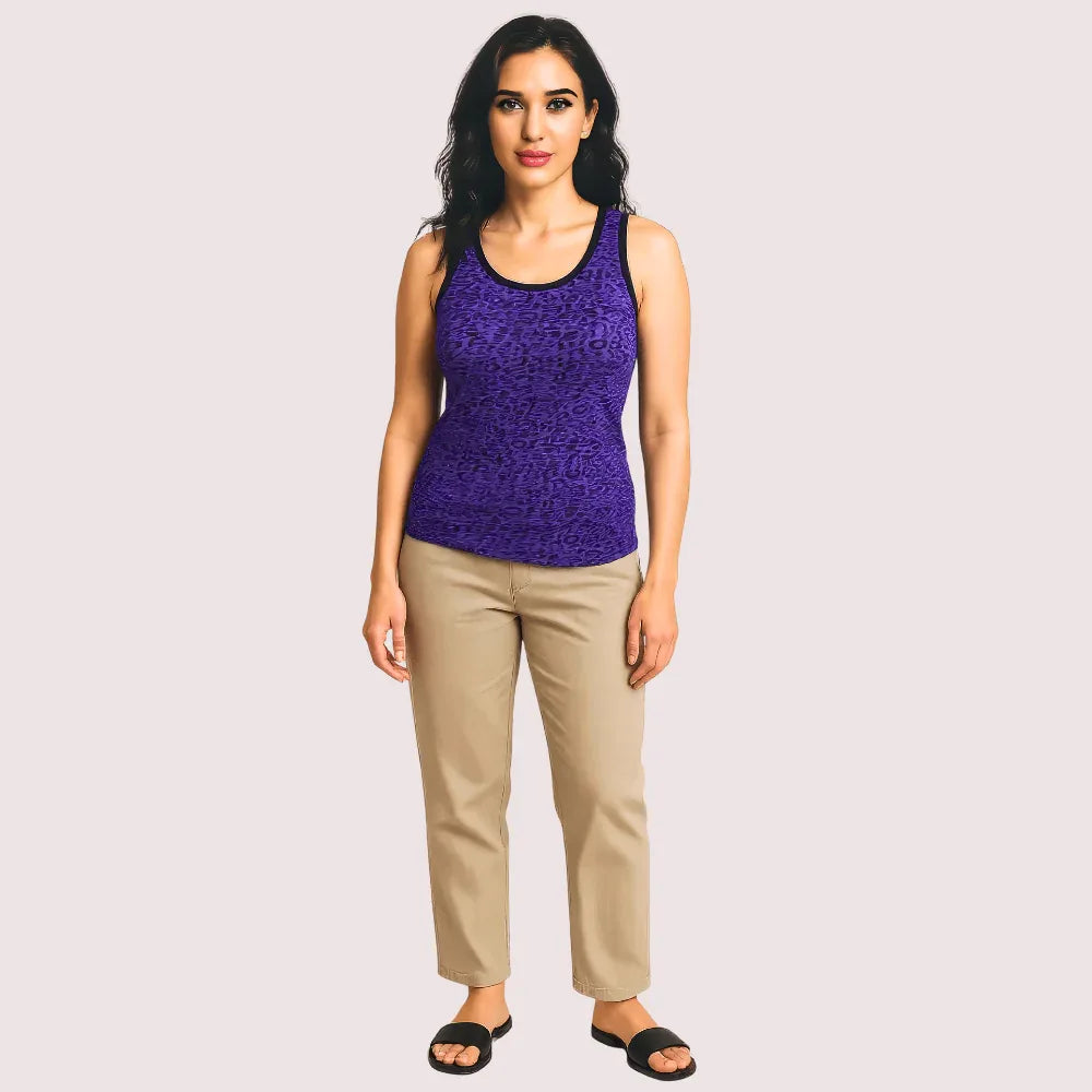 Electric Violet Leopard Print Tank Top Veloura Intimate
