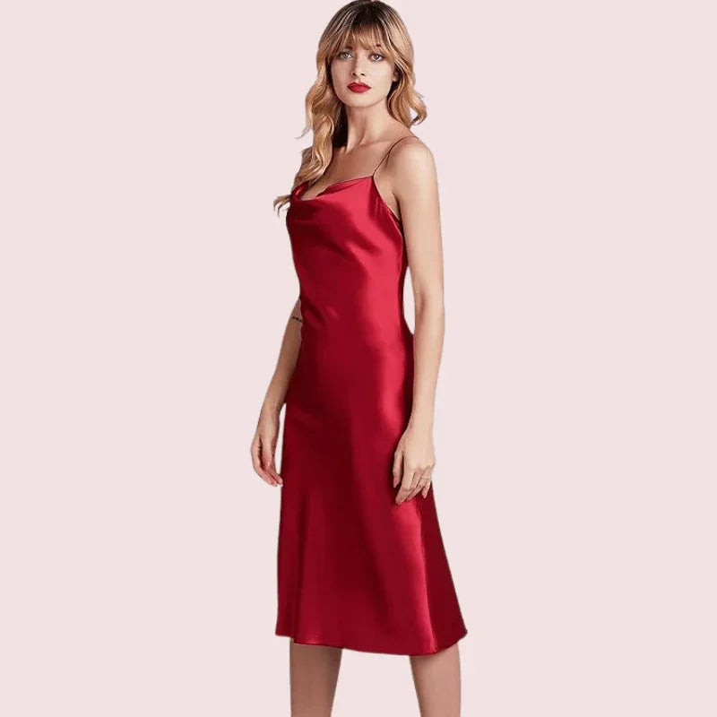 Elegant Cowl Neck Silk Nightgown for Comfort Veloura Intimate
