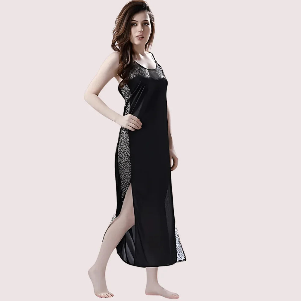 Elegant Lace Seductive Black Nightgown Veloura Intimate