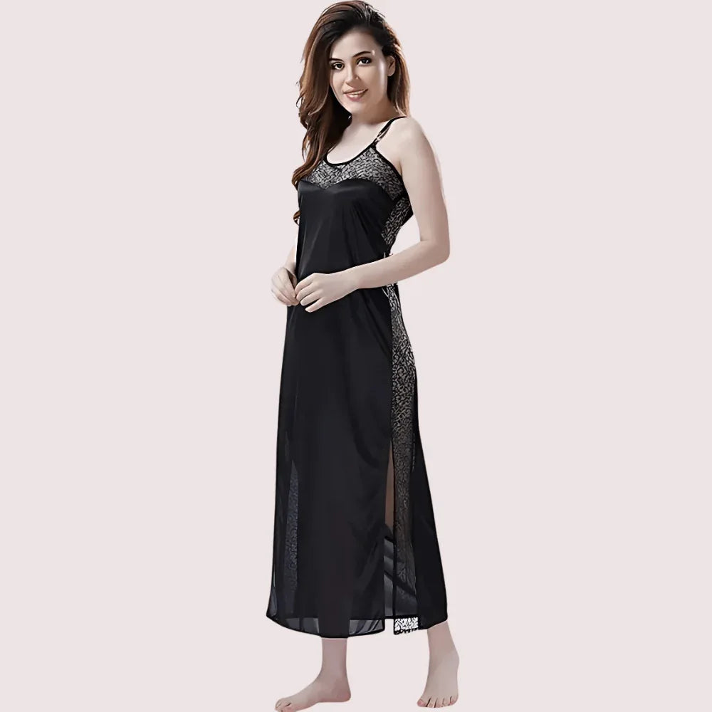 Elegant Lace Seductive Black Nightgown Veloura Intimate