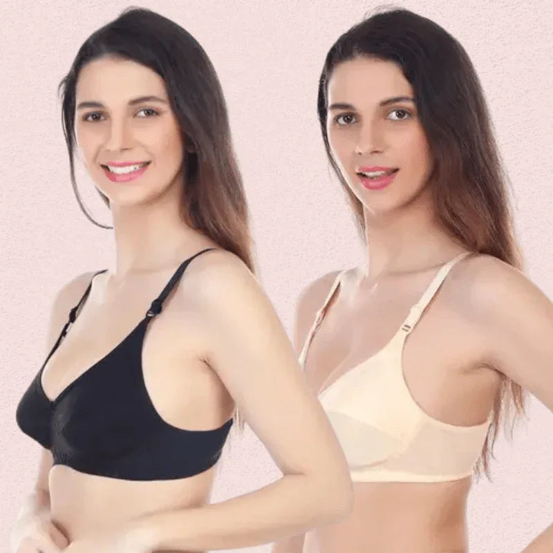 Everyday Cotton Non-Padded Bra for Women (Pack of 2) Veloura Intimate