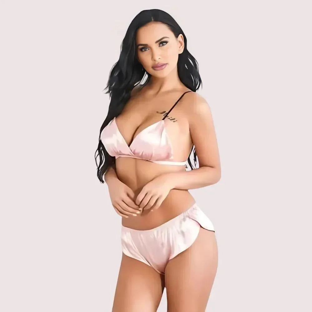 Fashionable Pure Silk Bra Set for Women Veloura Intimate