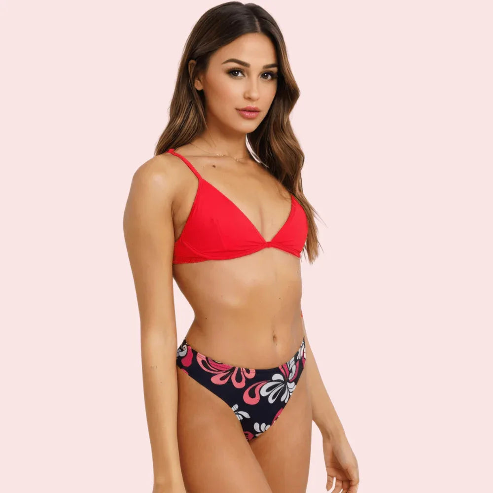 Floral Print High-Cut Bikini Bottom (Bottom Only) Veloura Intimate