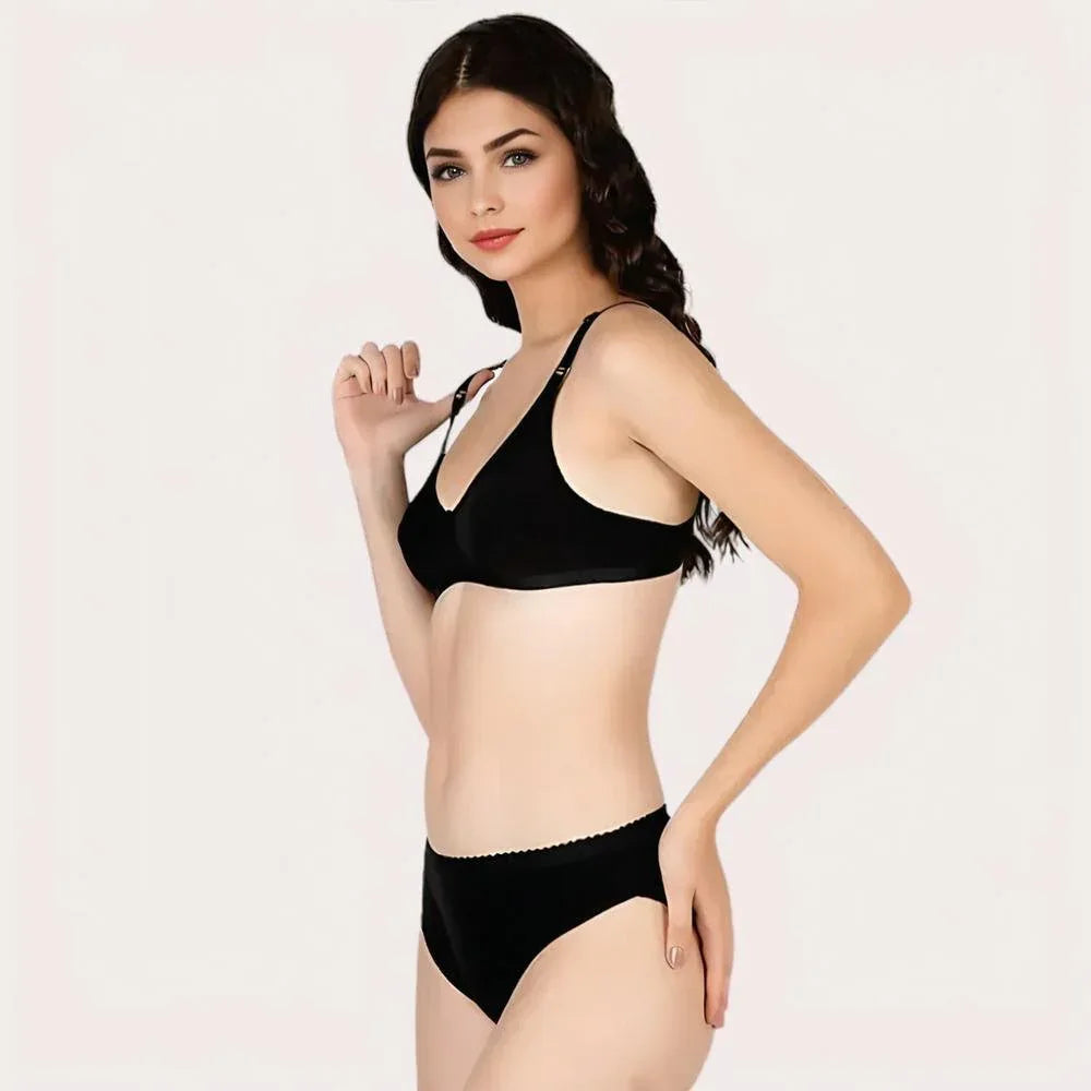 French Daina Essential Black: 2 Bras and 2 Panties Combo Set Veloura Intimate
