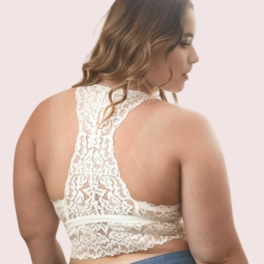 Graceful & Sexy Plus Size White Lace Bralette Veloura Intimate