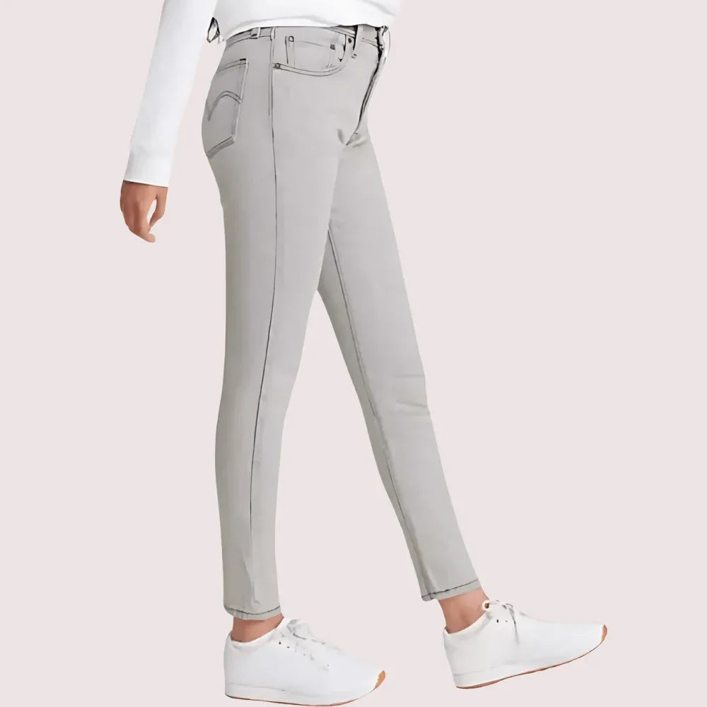 High Rise Skinny Jeans in Gray with Low Stretch Veloura Intimate