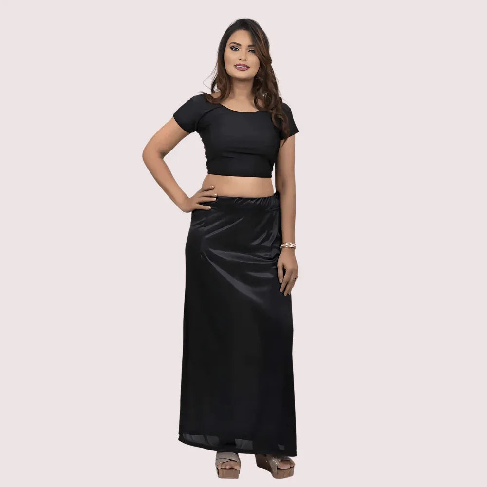 Indian Saree Satin Solid Fabric Petticoats Skirt For Her Veloura Intimate
