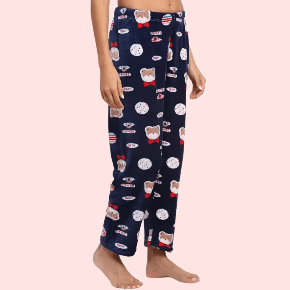 Ladies casual printed warm Pajama (Pk of 2) Veloura Intimate