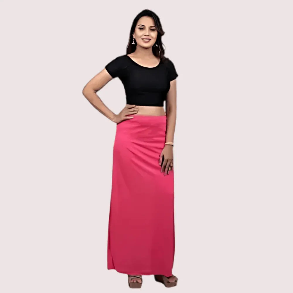 Ladies Glossy silk saree's Pink Petticoat Veloura Intimate