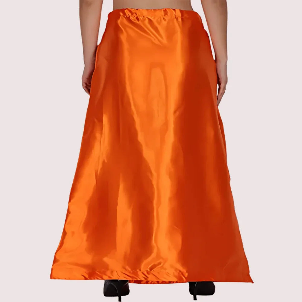 Ladies Glossy silk Underskirt Combo Pack of 2 Orange Purple. Veloura Intimate