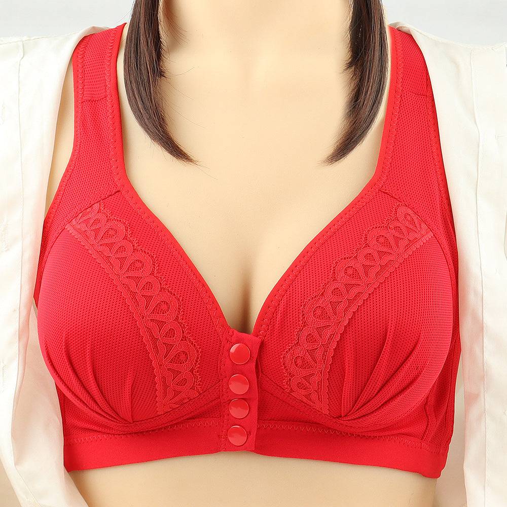 Bras For Women Front Closure Button Bra Wireless Bralette Push Up Veloura Intimate