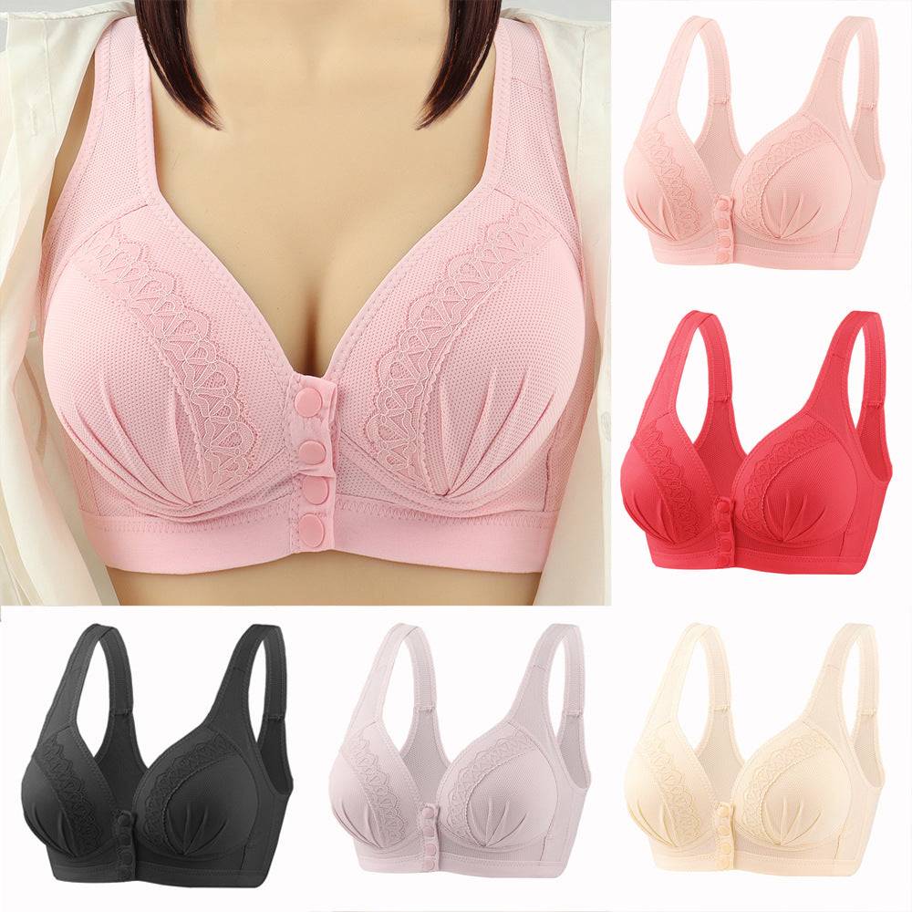 Bras For Women Front Closure Button Bra Wireless Bralette Push Up Veloura Intimate