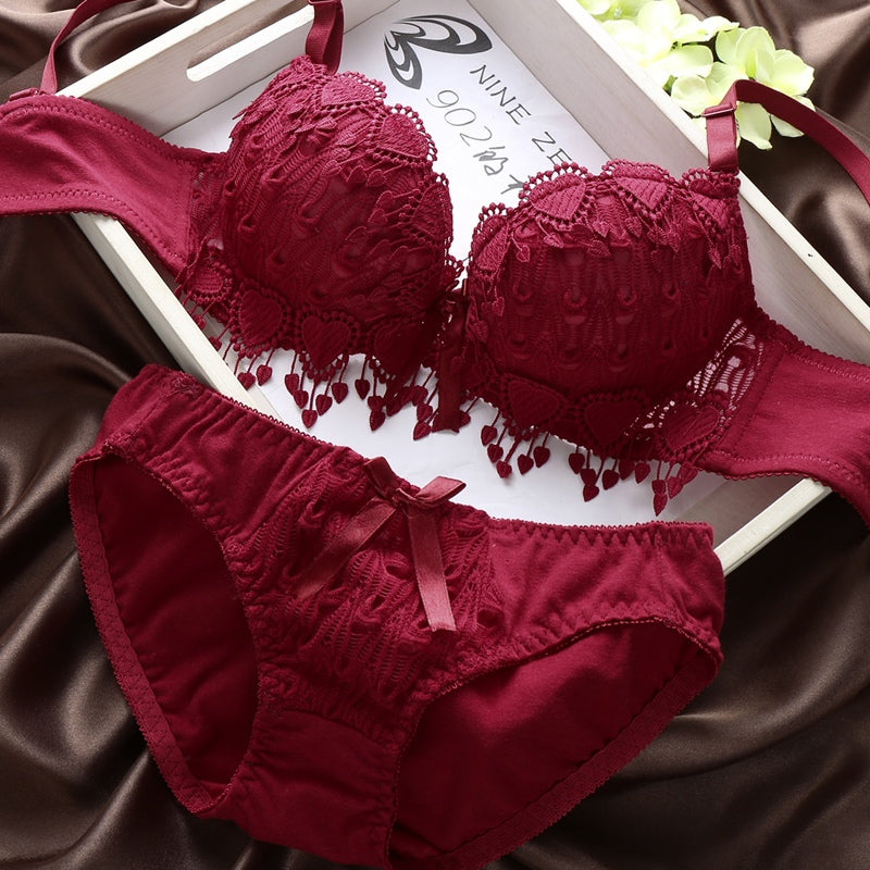 Sexy lace gathered bra set Veloura Intimate