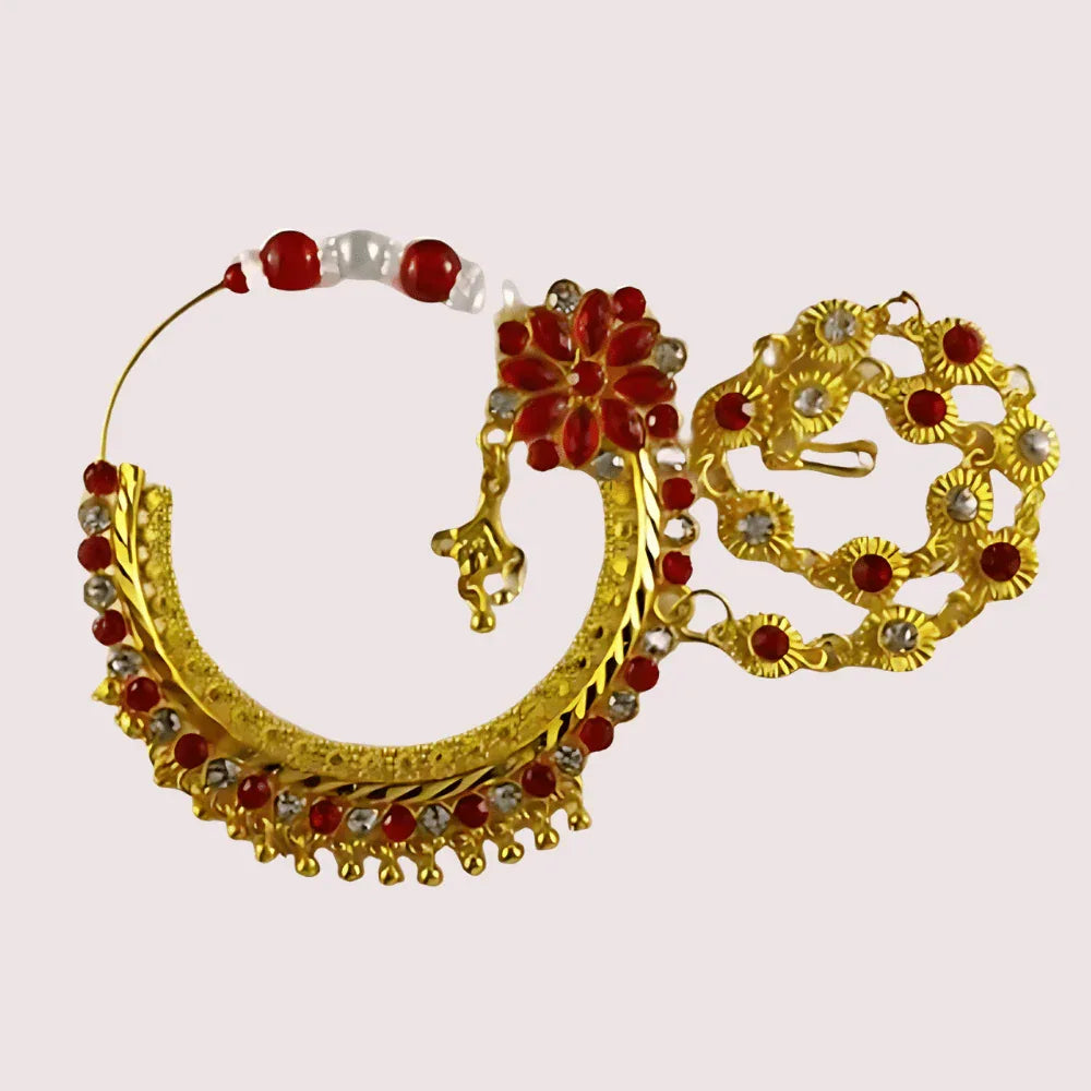 Luxurious Bridal Nose Ring with Elegant Pearls Veloura Intimate