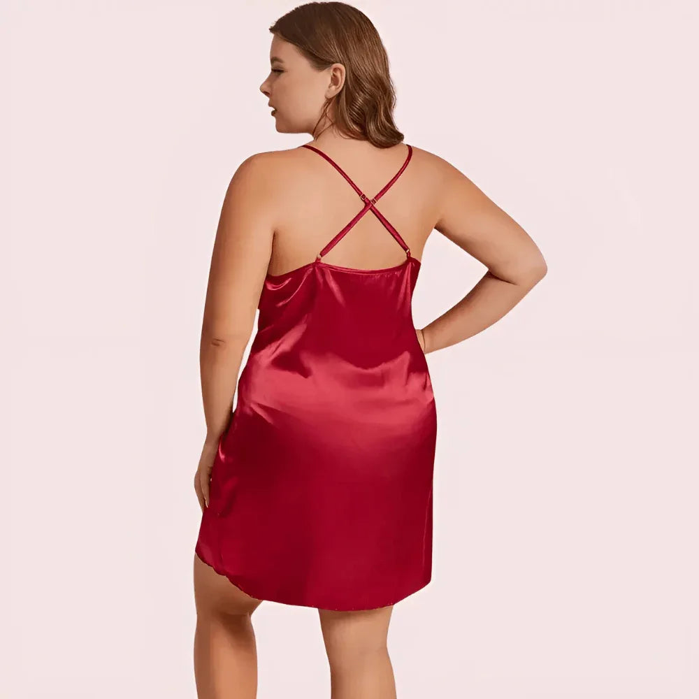 Midnight Grace Criss-Cross Back Nightdress – Plus Size Veloura Intimate