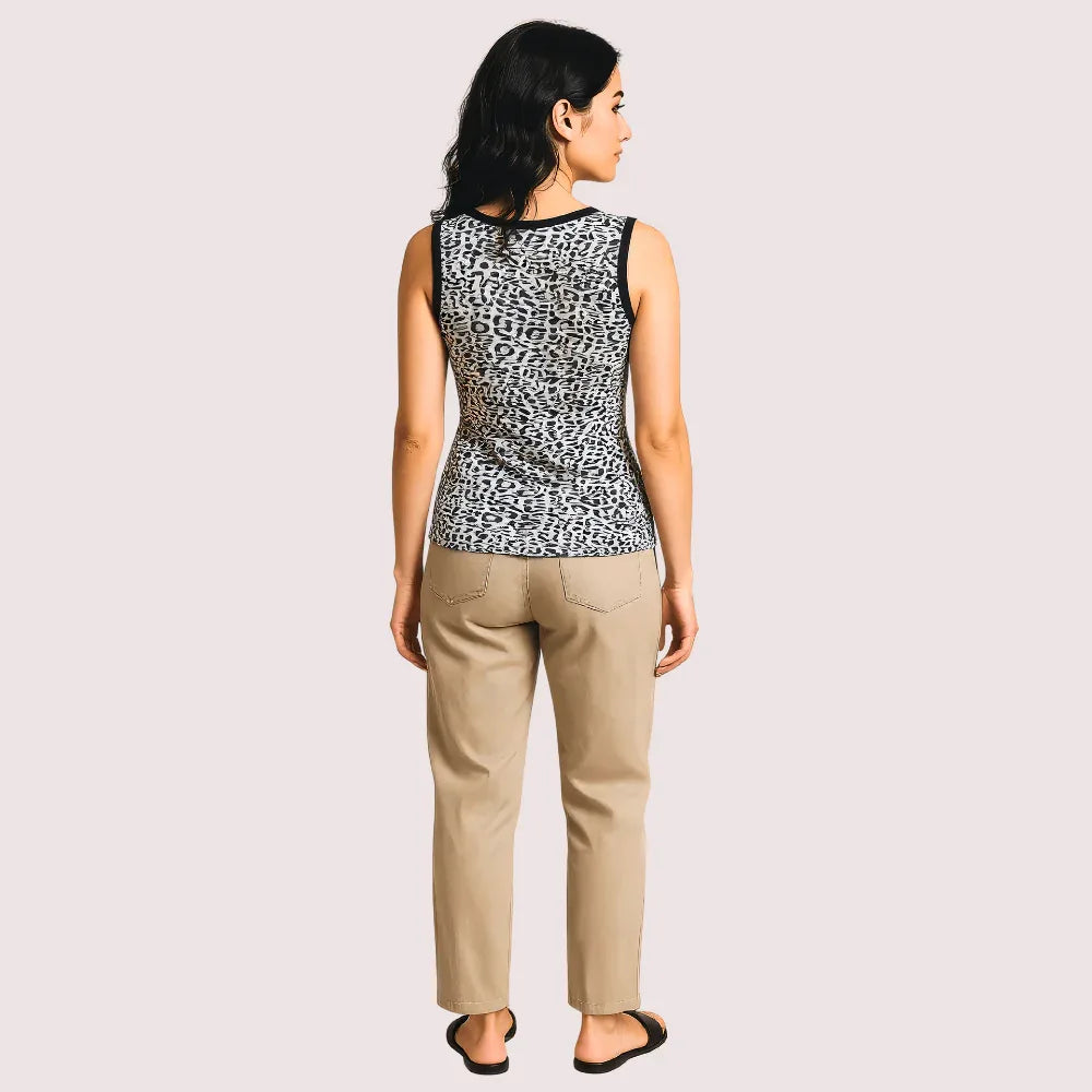 Monochrome Leopard Print Tank Top Veloura Intimate