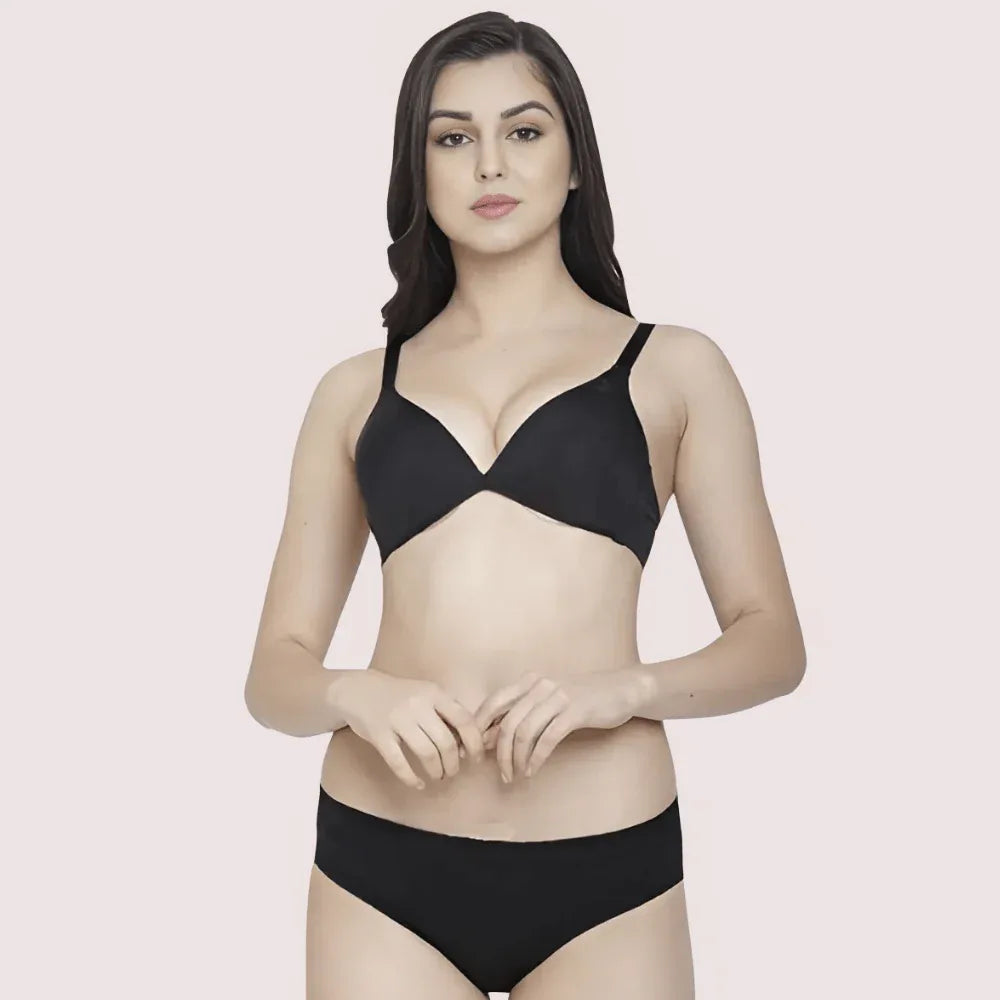 Non-Padded Plunge Bra Panty Set (2 pack) Veloura Intimate