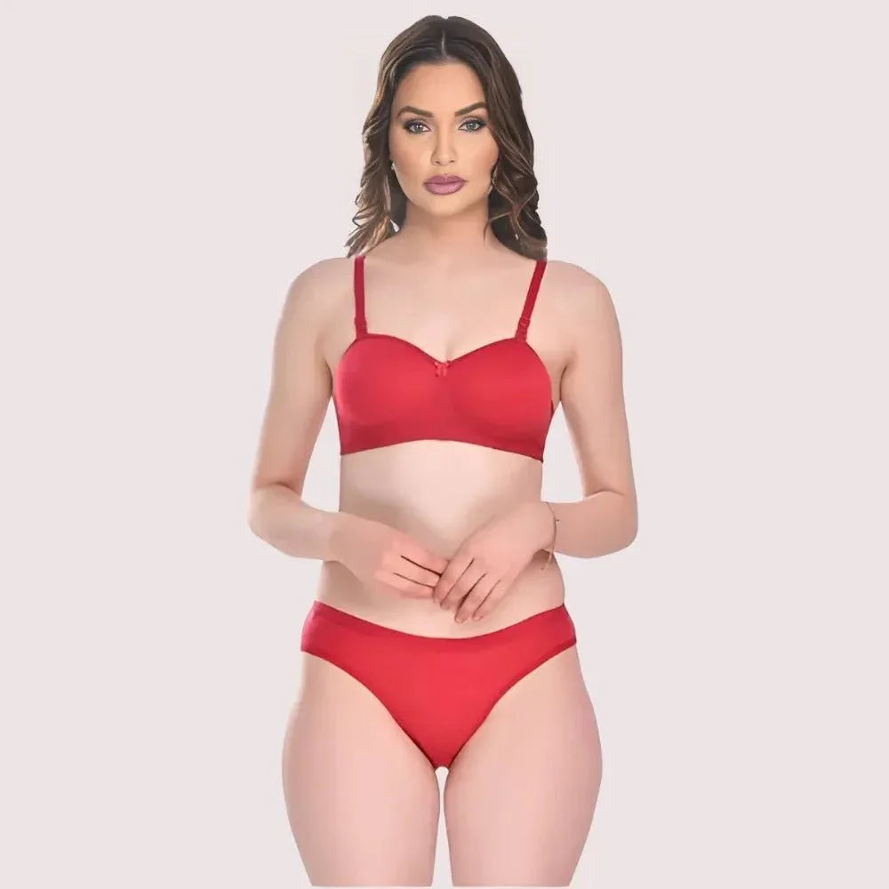 Padded Cotton Bra Panty Set for a Seductive Look (2 pack) Veloura Intimate