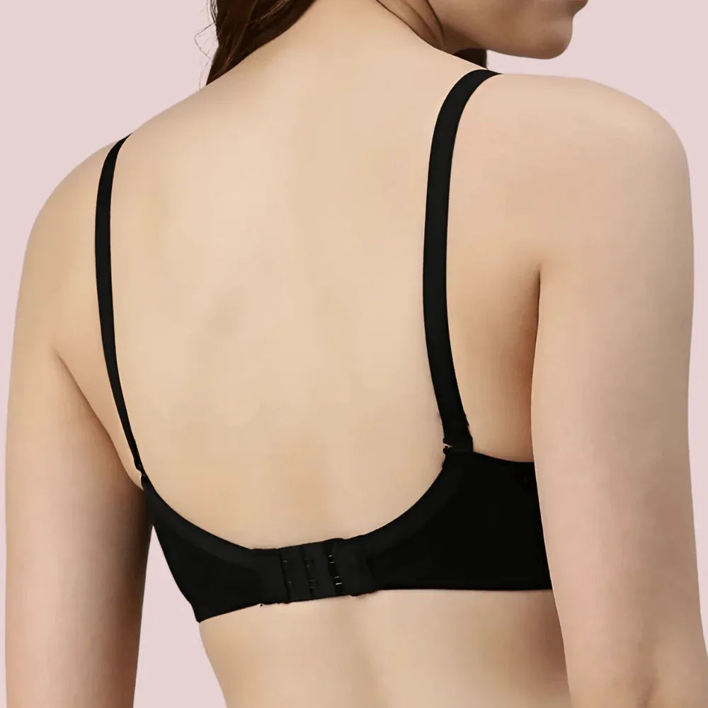 Passion Plunge – Black Seamless Padded Bra Veloura Intimate