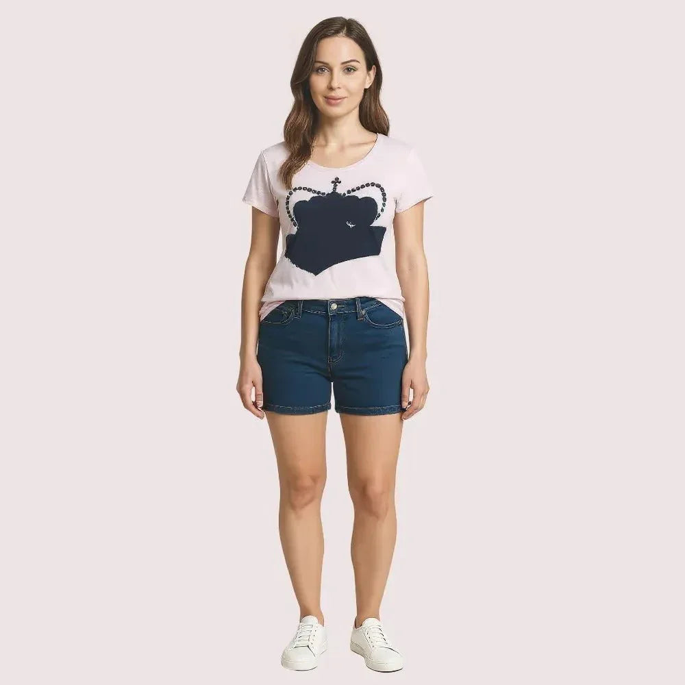 Pink Crown Graphic Casual Tee Veloura Intimate