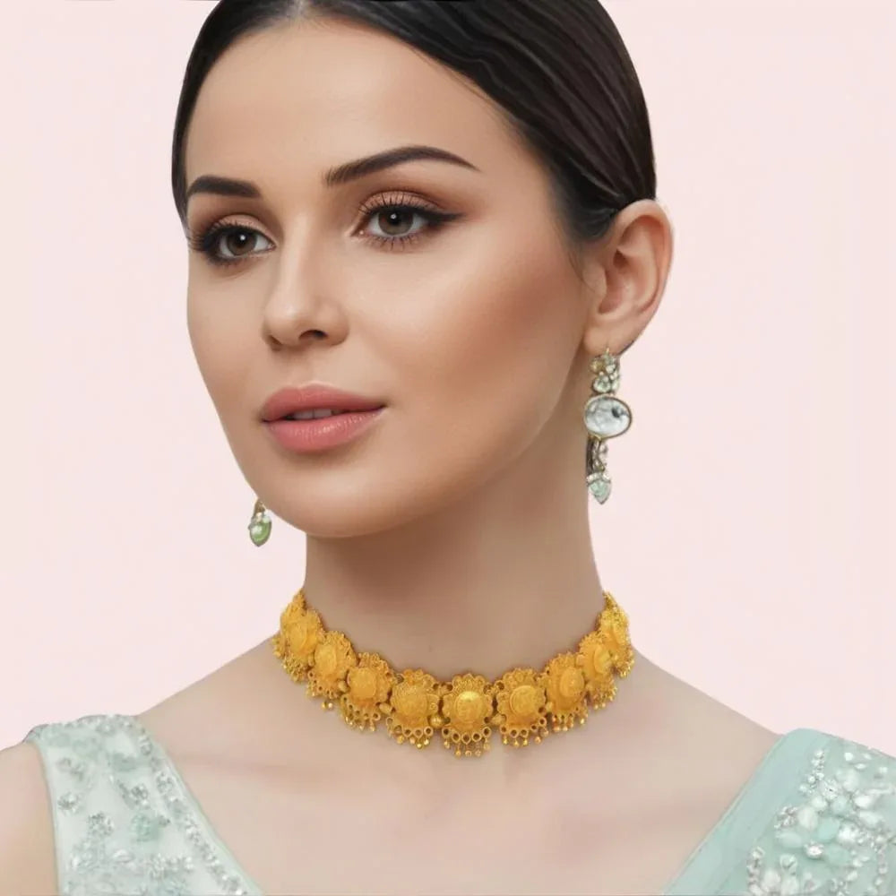 Regal Floral Gold-Tone Choker Necklace Veloura Intimate