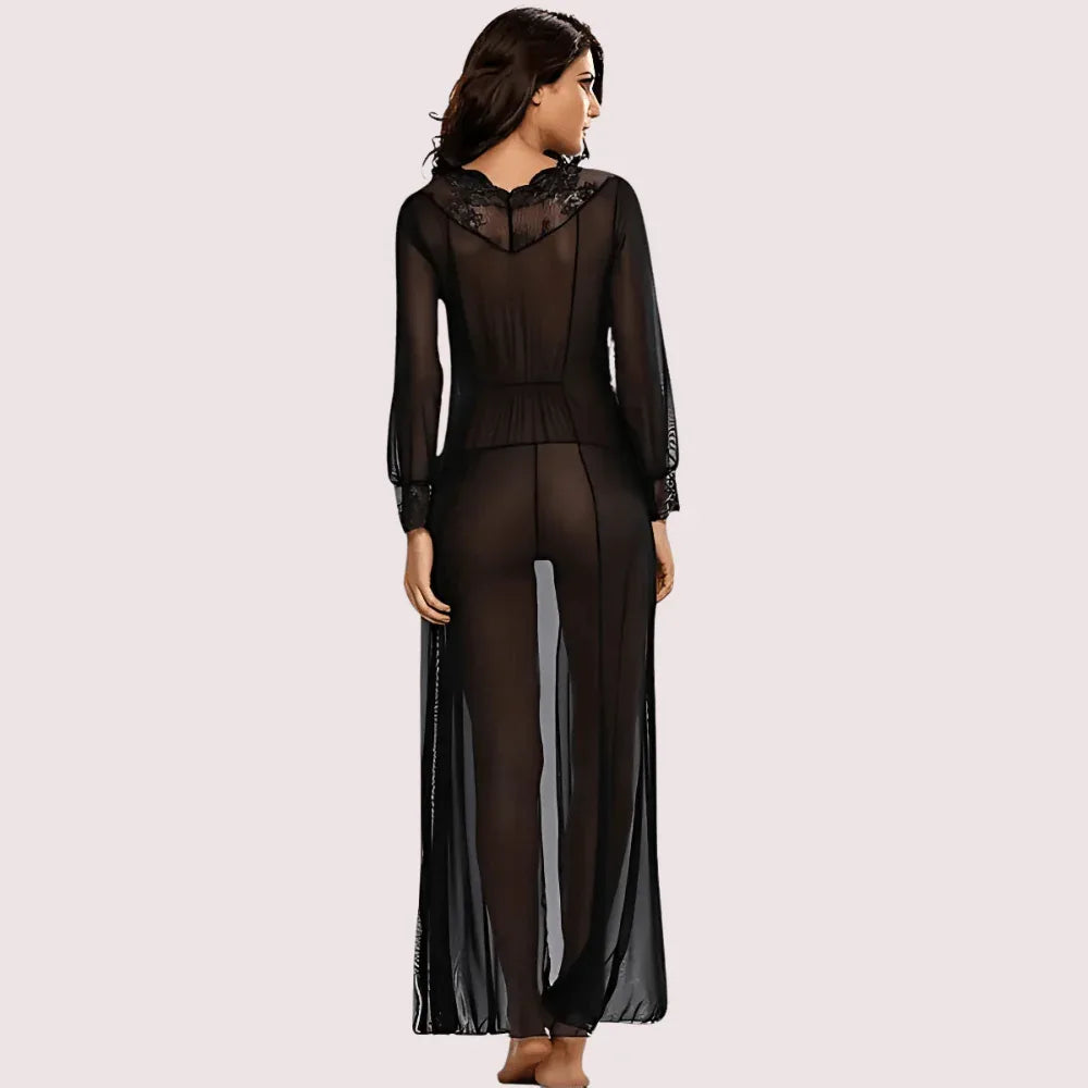 Romantic Sheer Elegance Black Nightgown Veloura Intimate