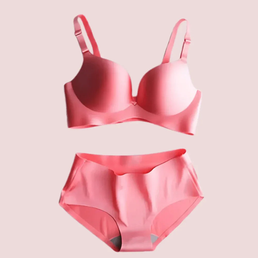 Seductive Pink Seamless Padded Pushup Bra Panty Set Veloura Intimate