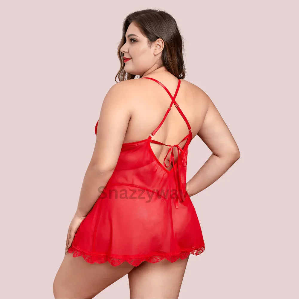 Seductress Lace Mesh Plus Size Babydoll Veloura Intimate