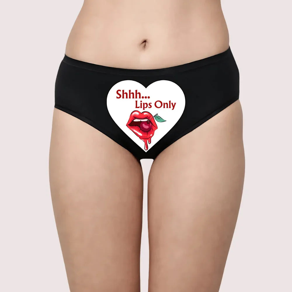 Sensual Custom Text Lips-Only Surprise Panty Veloura Intimate