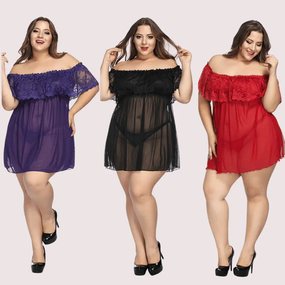 Sexy Plus Size Lace Babydoll Dress Veloura Intimate
