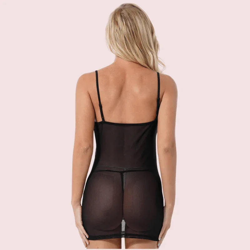 Sexy see through black mesh Chemise Veloura Intimate