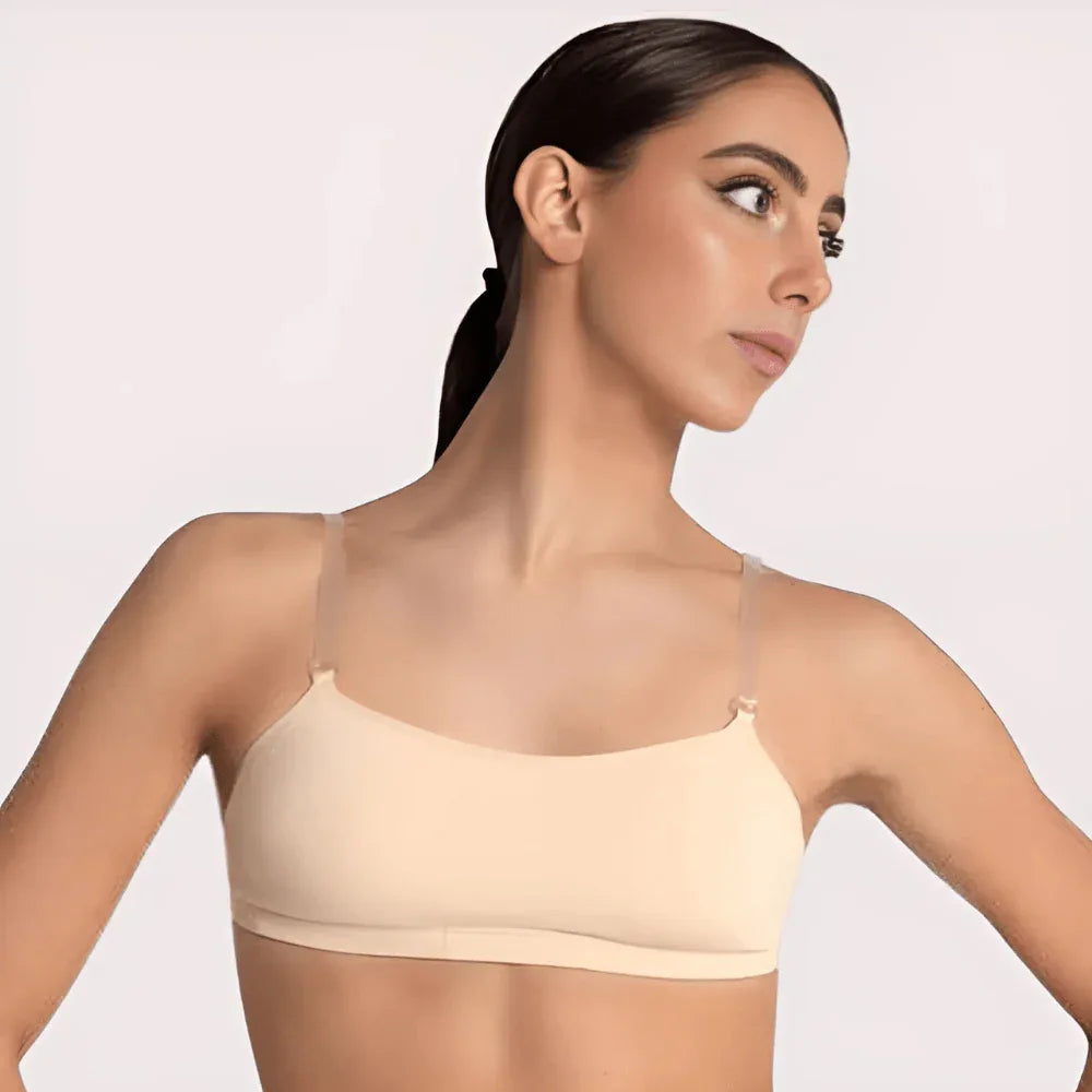 Sexy Tube Bandeau Bra with Transparent Straps in Nude Veloura Intimate