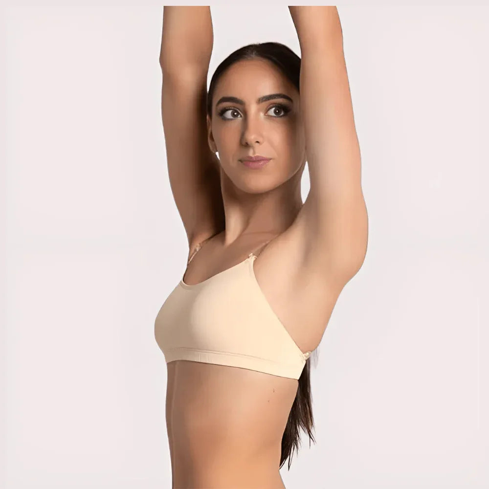 Sexy Tube Bandeau Bra with Transparent Straps in Nude Veloura Intimate