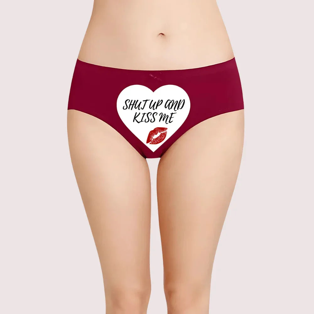 Shut Up and Kiss Me Custom Panty for Her Veloura Intimate
