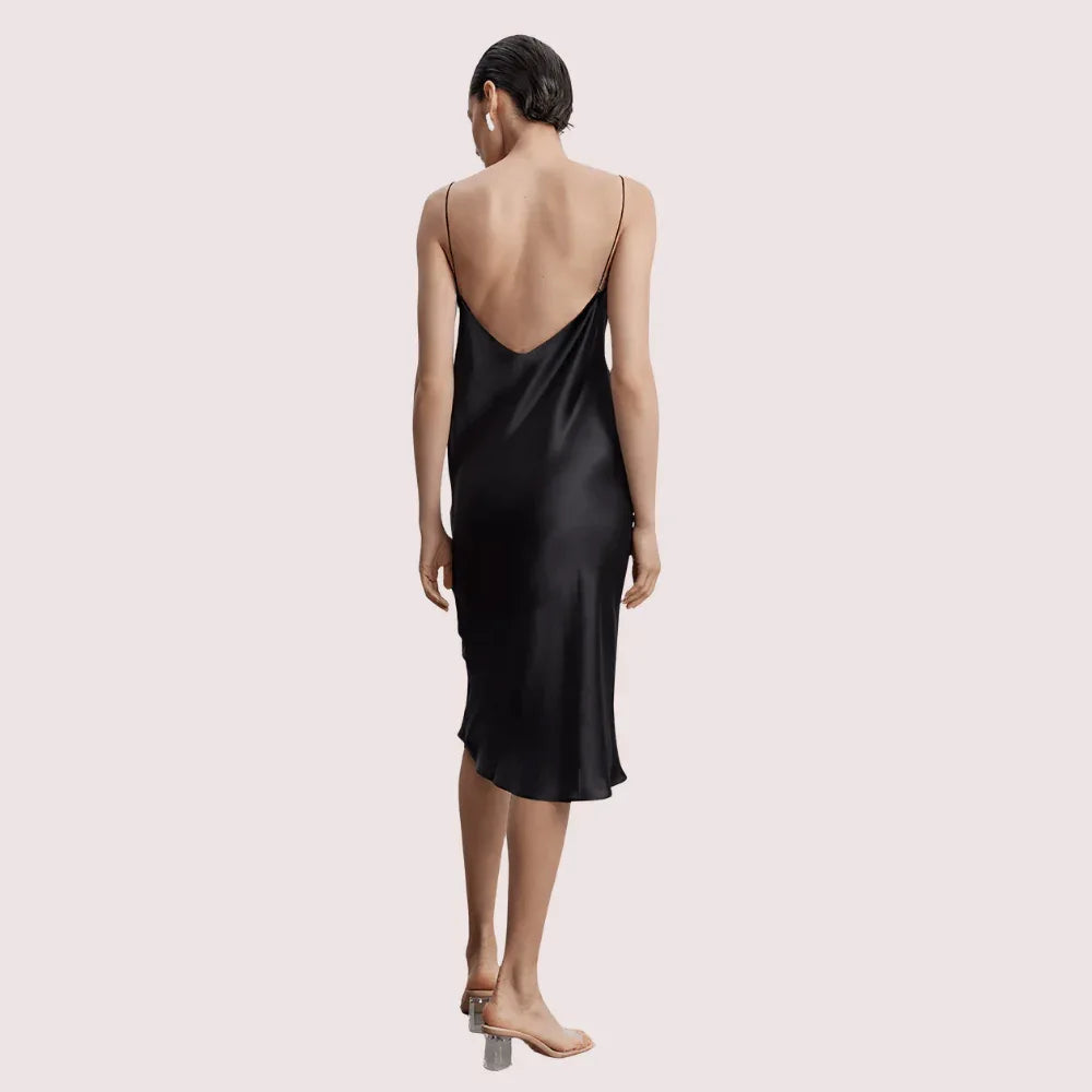 Silk Slip V-Neck Cocktail Party Dress Veloura Intimate